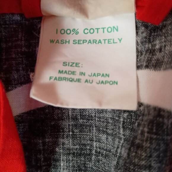 Yukuta men Short Kimono Robe 100% Cotton Red White Black Made in Japan Medium L - Picture 7 of 7